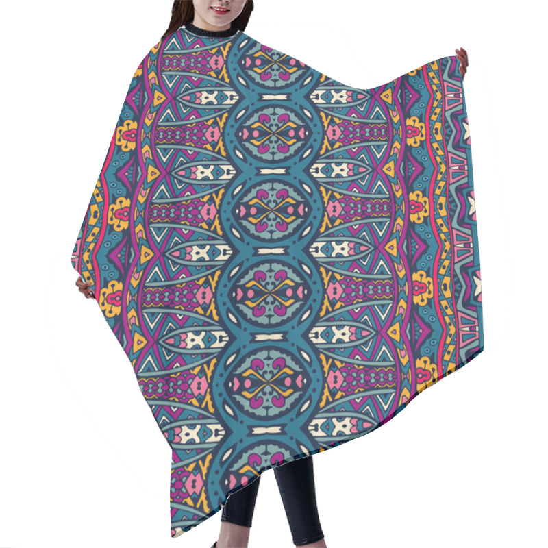 Personality  Ethnic Geometric Striped Seamless Tribal  Pattern Hair Cutting Cape