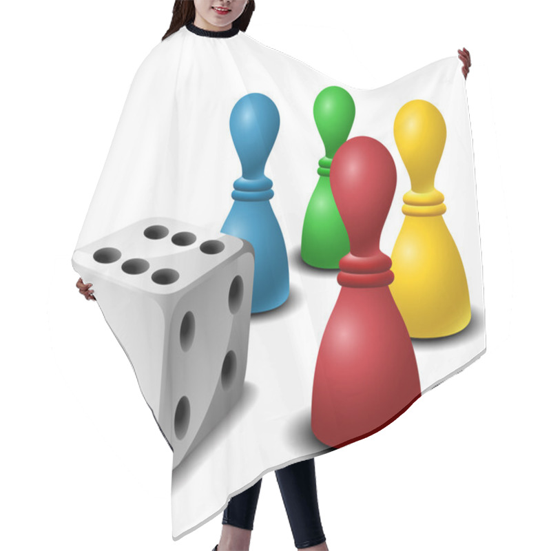 Personality  Board Game Figures With Dice Hair Cutting Cape