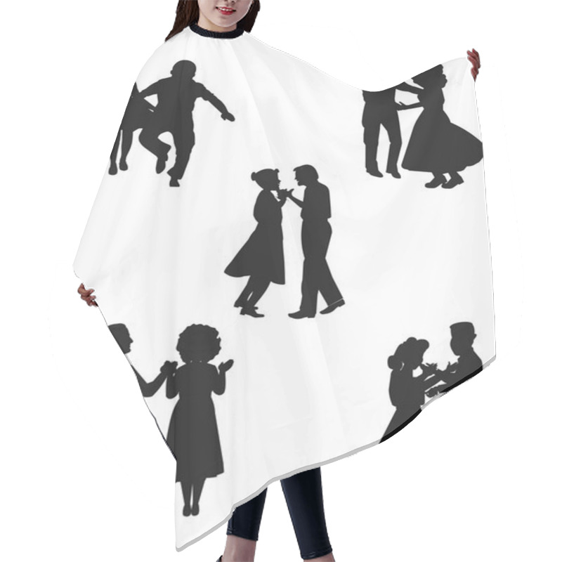 Personality  Square Dancers In Silhouette Hair Cutting Cape