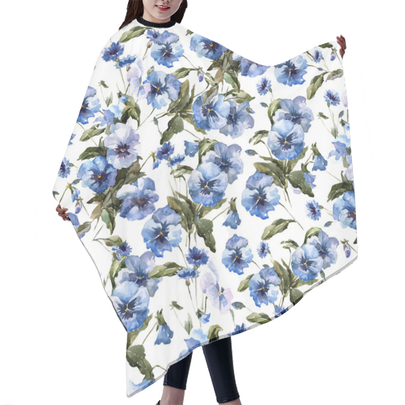 Personality  Blue Flowers 11 Hair Cutting Cape