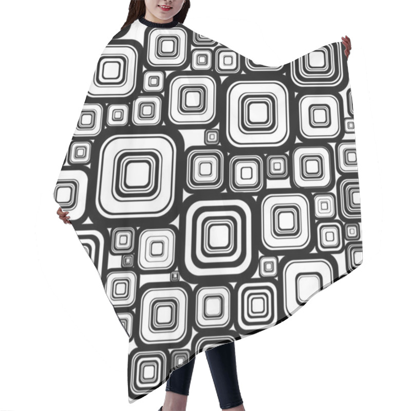 Personality  Seamless Retro Background From Squares. Hair Cutting Cape