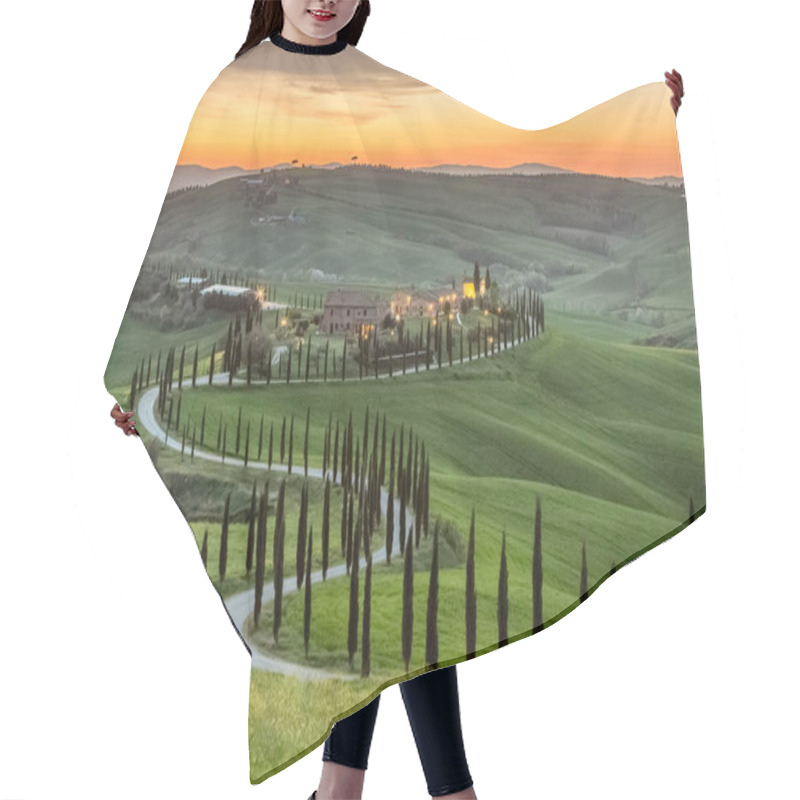 Personality  Sunset Over Typical Country In Tuscany, Italy Hair Cutting Cape