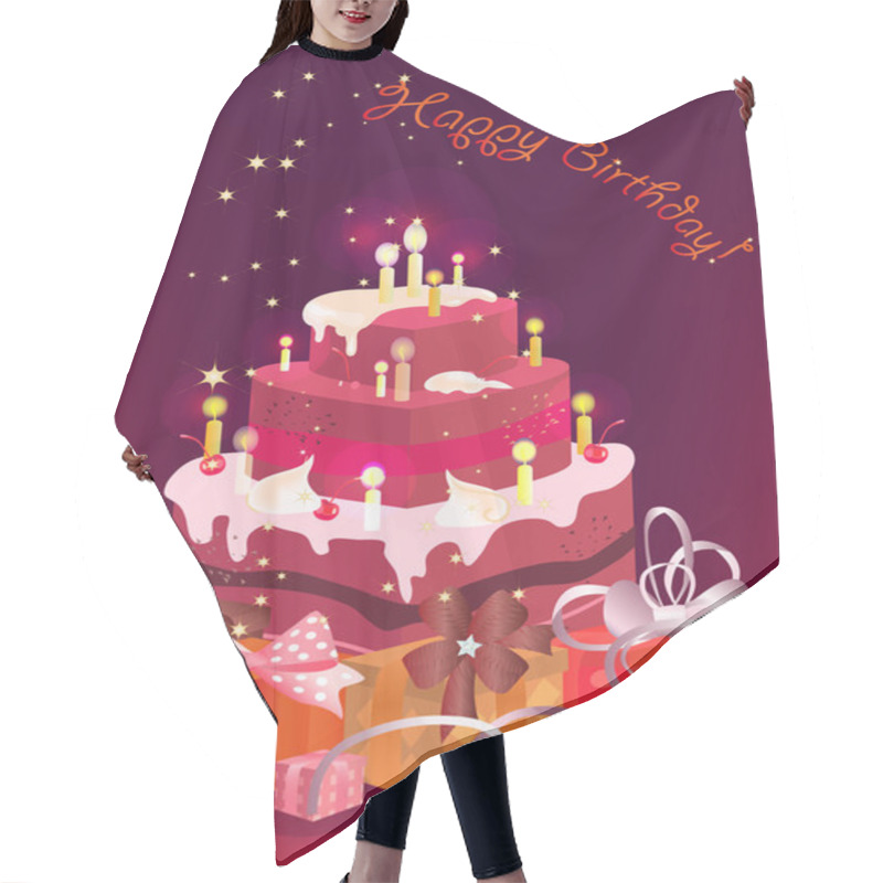 Personality  Birthday Cake Hair Cutting Cape