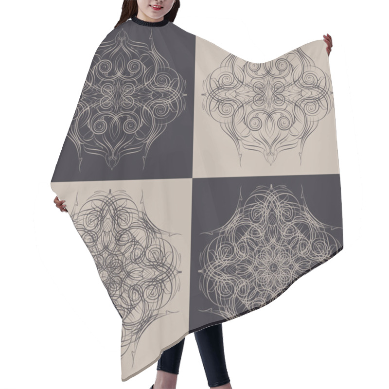 Personality  Set In A Modern Style. An Element In The Form Of A Spiral Or Scroll Hair Cutting Cape