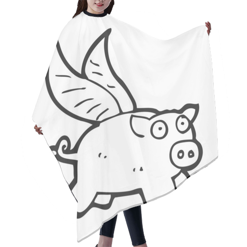 Personality  Cartoon Flying Pig Hair Cutting Cape