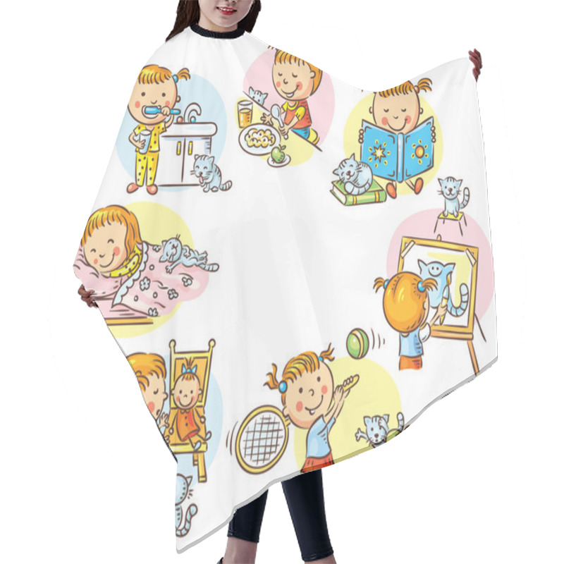 Personality  Little Girl's Daily Activities Hair Cutting Cape