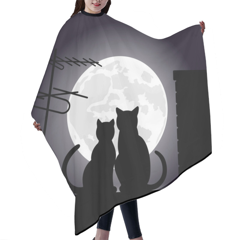 Personality  Cats On A Night Roof Hair Cutting Cape