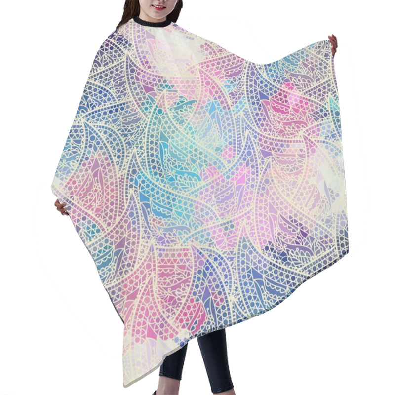 Personality  Seamless Pattern Paisley. Hair Cutting Cape