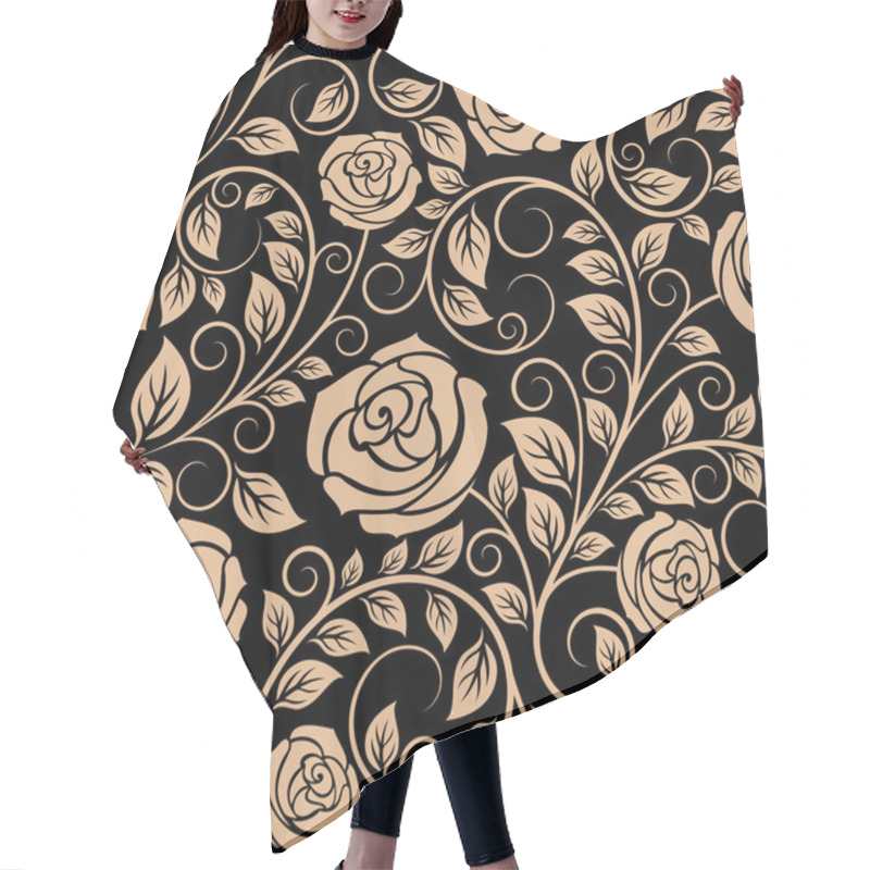 Personality  Luxury Floral Seamless Pattern With Blooming Roses Hair Cutting Cape