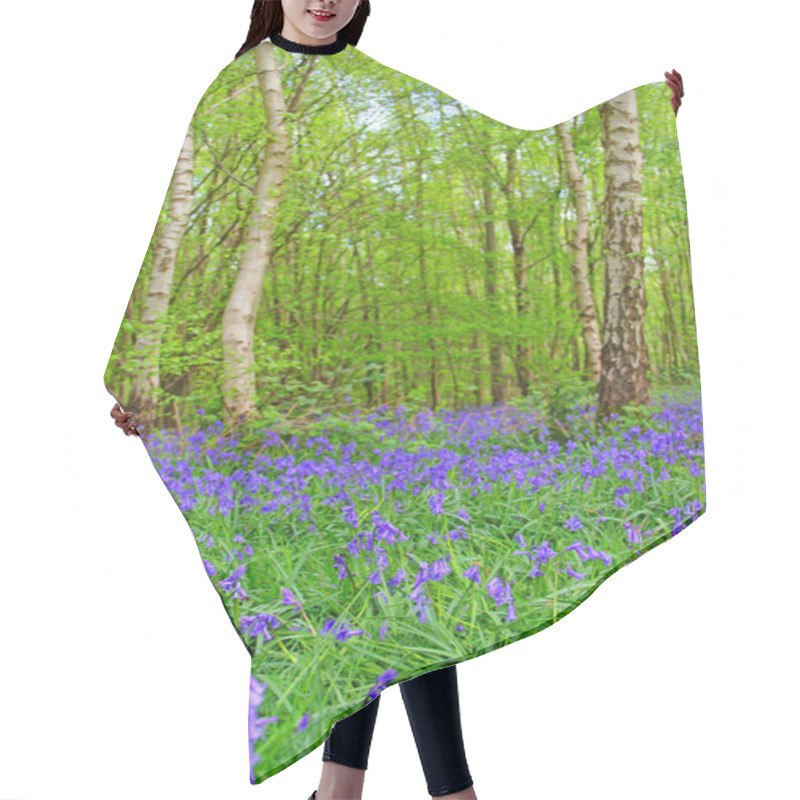 Personality  Bluebell Flowers In Spring Forest Hair Cutting Cape