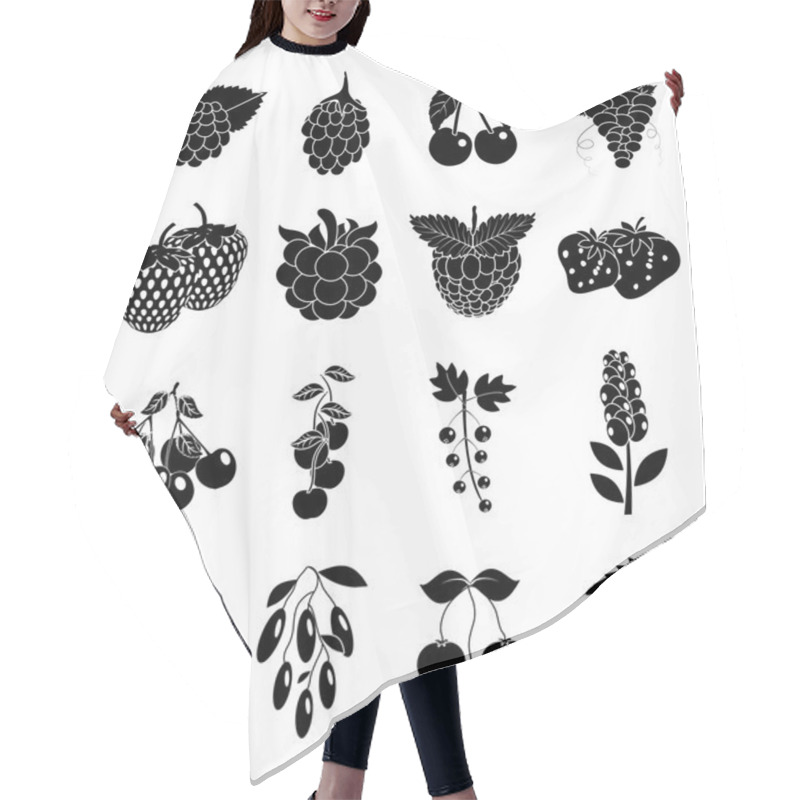 Personality  Berries Icons Set Hair Cutting Cape