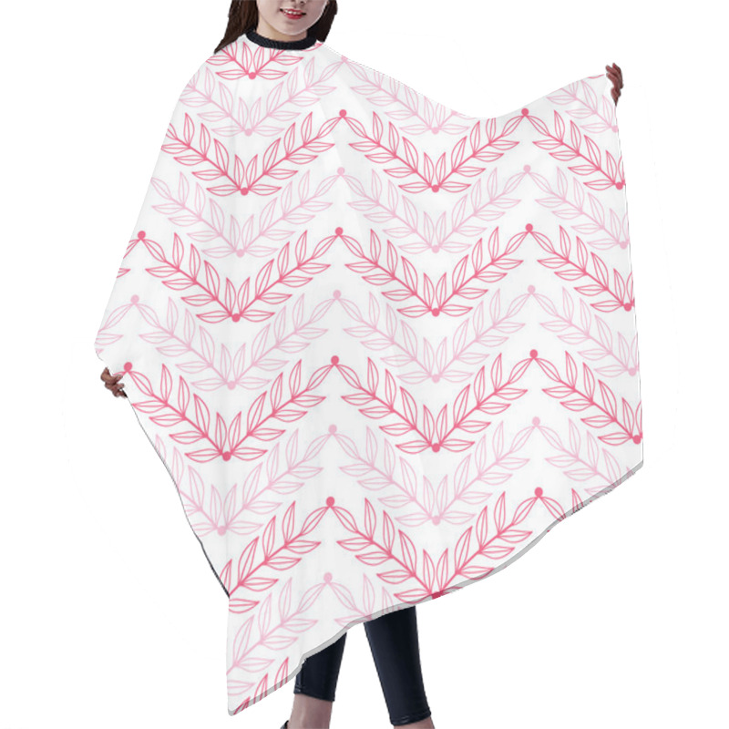 Personality  Pink Lineart Leaves Chevron Seamless Pattern Background Hair Cutting Cape