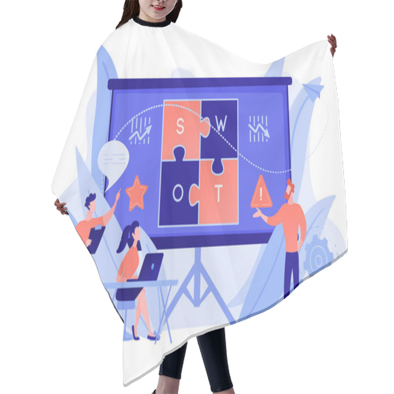 Personality  SWOT Analysis Concept Vector Illustration. Hair Cutting Cape