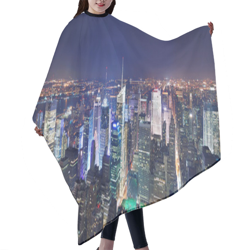 Personality  Manhattan Panorama At Night Hair Cutting Cape