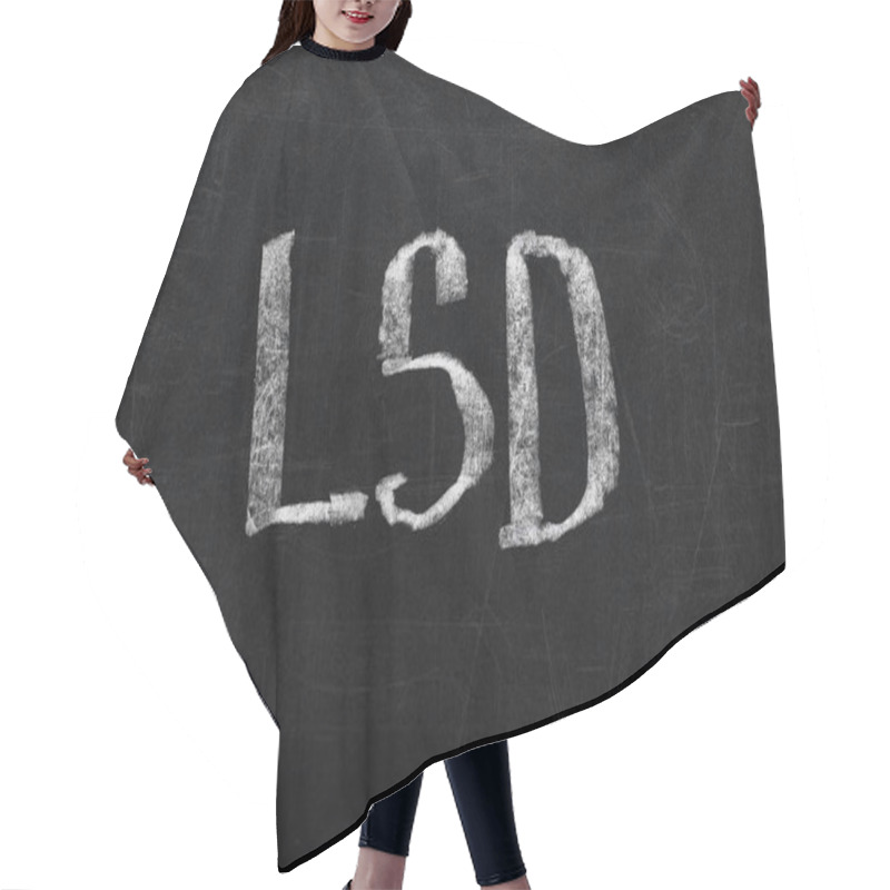 Personality  Top View Of Black Chalk Board With Lettering LSD Hair Cutting Cape