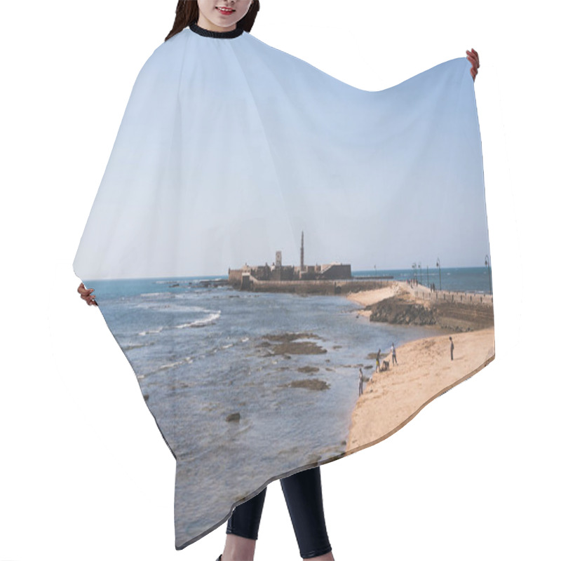 Personality  Scenic View Of Spanish Beach Under Blue Clear Sky Hair Cutting Cape