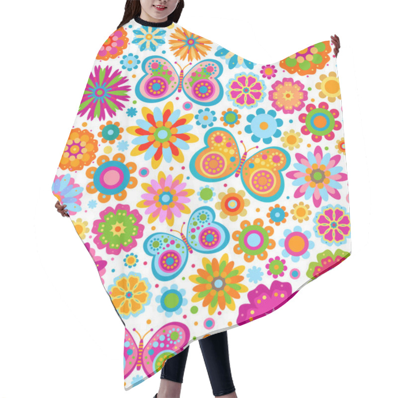 Personality  Flowers Background Hair Cutting Cape