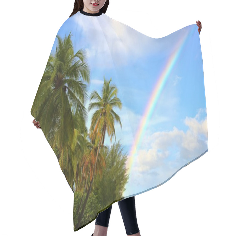 Personality  Landscape With Rainbow Hair Cutting Cape