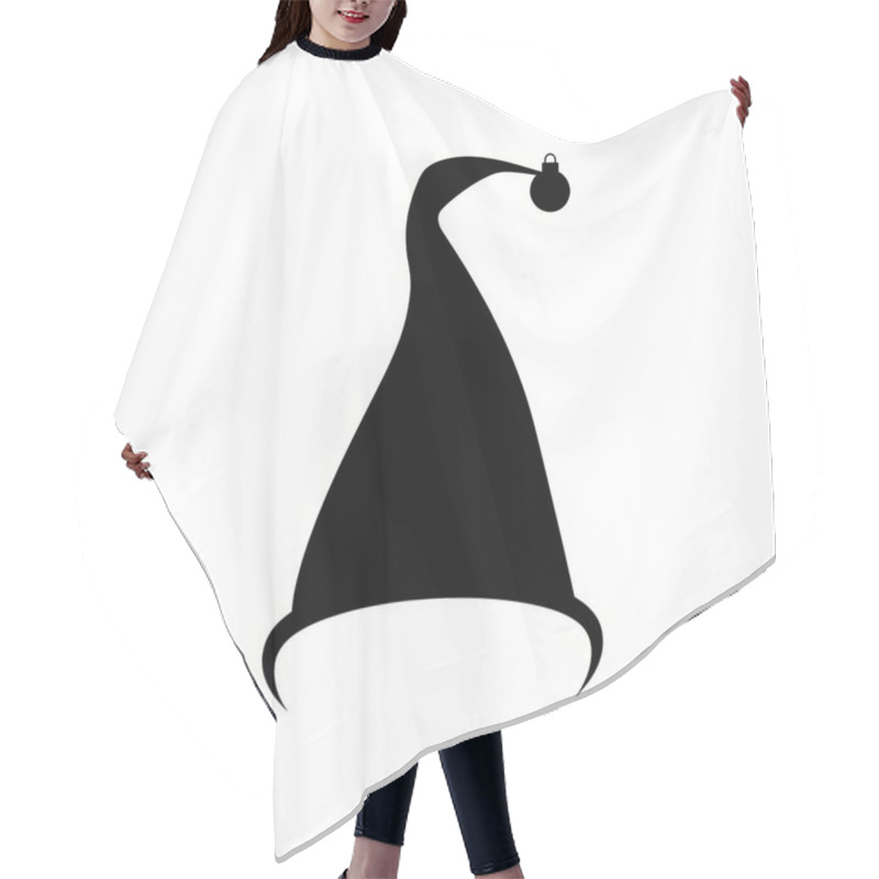 Personality  A Festive Black Silhouette Of A Christmas Hat, Perfect For Holiday-themed Designs. Hair Cutting Cape