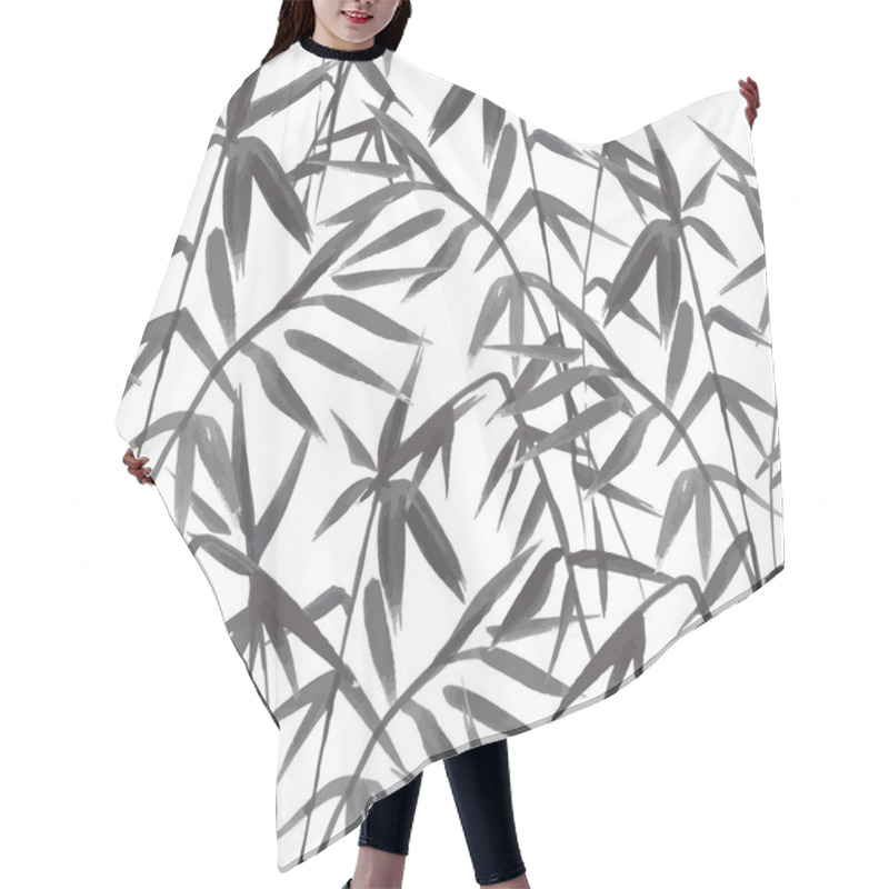 Personality  Bamboo Tree Silhouette Seamless Pattern Hair Cutting Cape