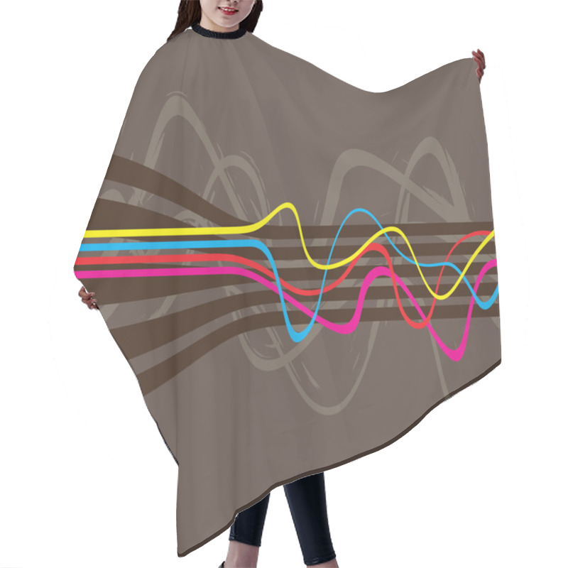 Personality  Squiggle Lines Vector Hair Cutting Cape