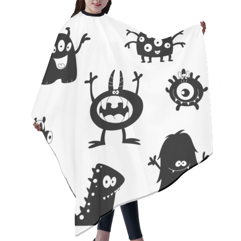 Personality  Cute Monsters Silhouettes Hair Cutting Cape