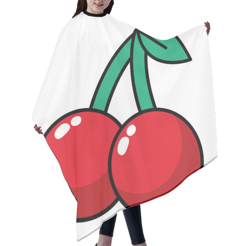 Personality  Fresh Red Cherries Vector Design Hair Cutting Cape