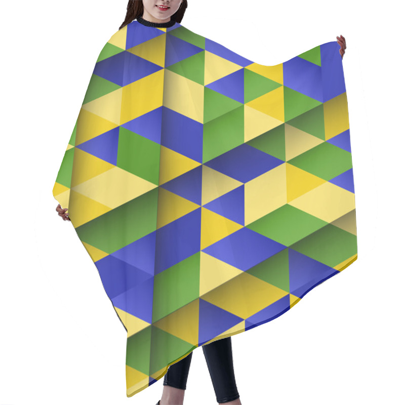 Personality  Abstract Design Using Brazil Flag Colours Hair Cutting Cape