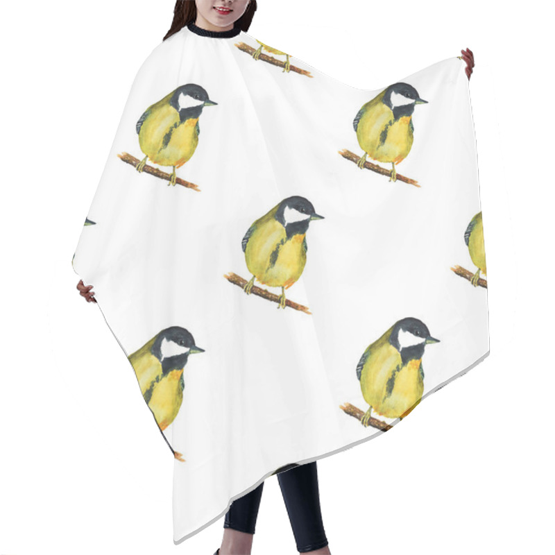 Personality  Seamless Pattern With Tomtits Hair Cutting Cape