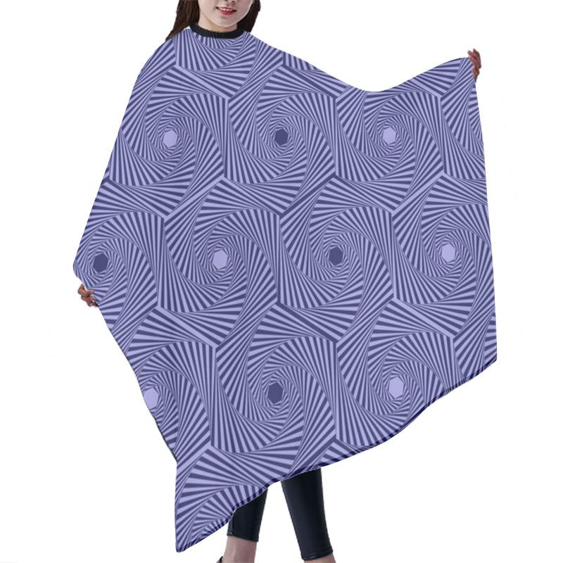 Personality  Seamless Pattern With Blue Hexagonal Forms Hair Cutting Cape