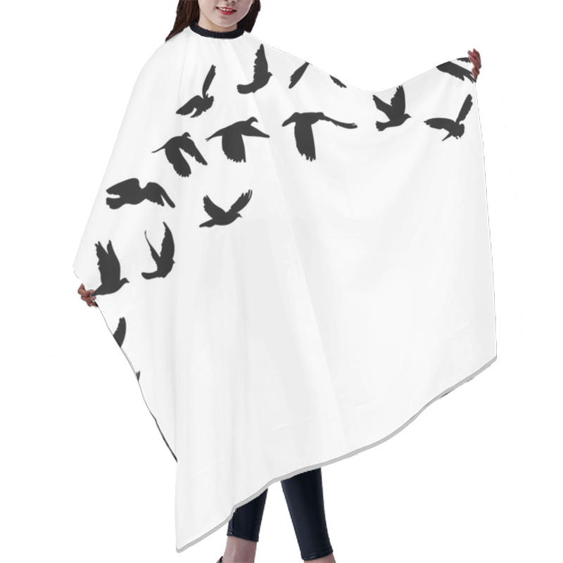 Personality  Doves And Pigeons Set For Peace Concept And Wedding Design. Vector Hair Cutting Cape