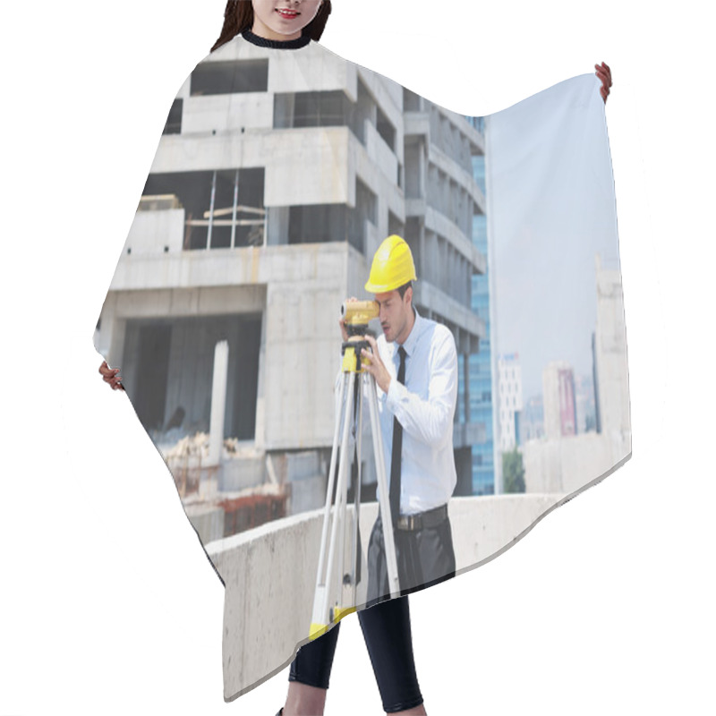 Personality  Architect On Construction Site Hair Cutting Cape