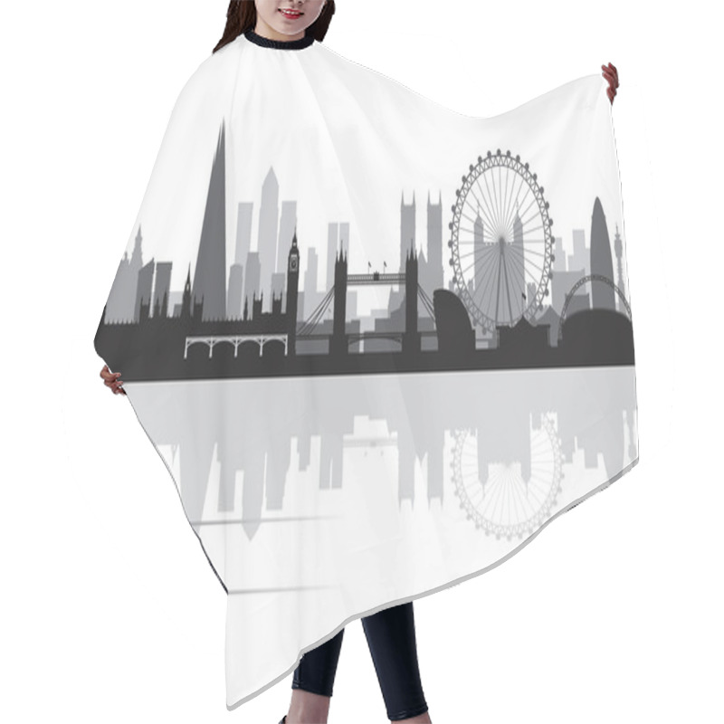 Personality  London City Skyline Silhouette Background Hair Cutting Cape