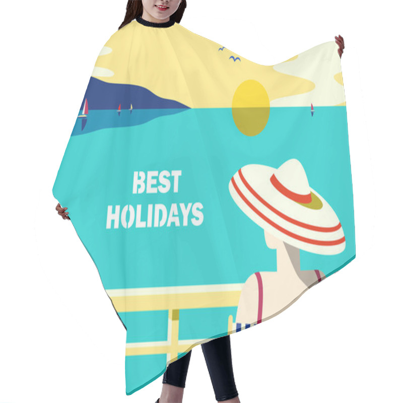 Personality  Summer Holidays Poster Hair Cutting Cape