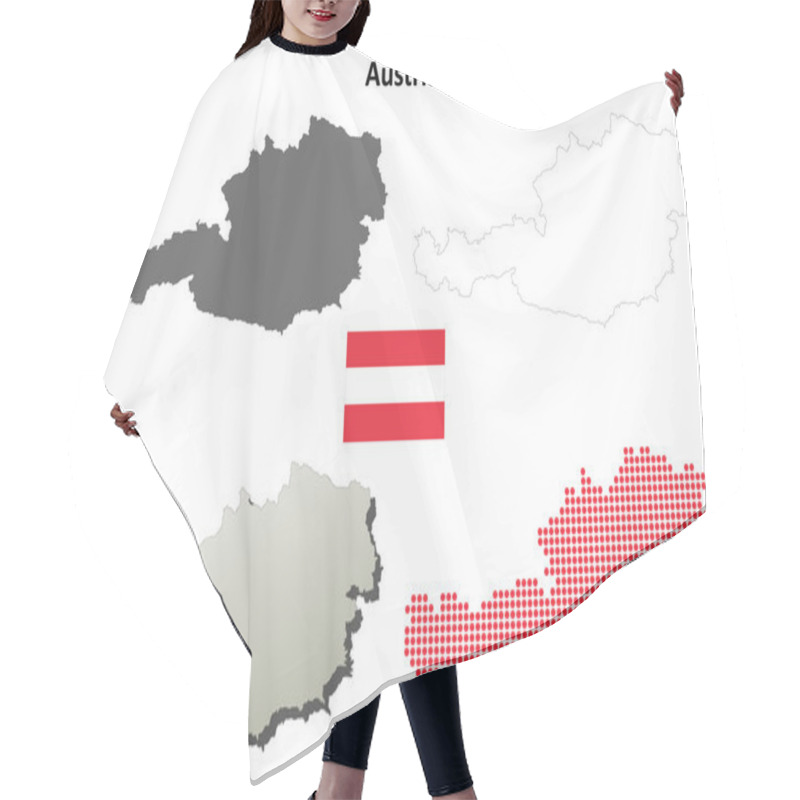 Personality  Austria Map Outline Set Hair Cutting Cape