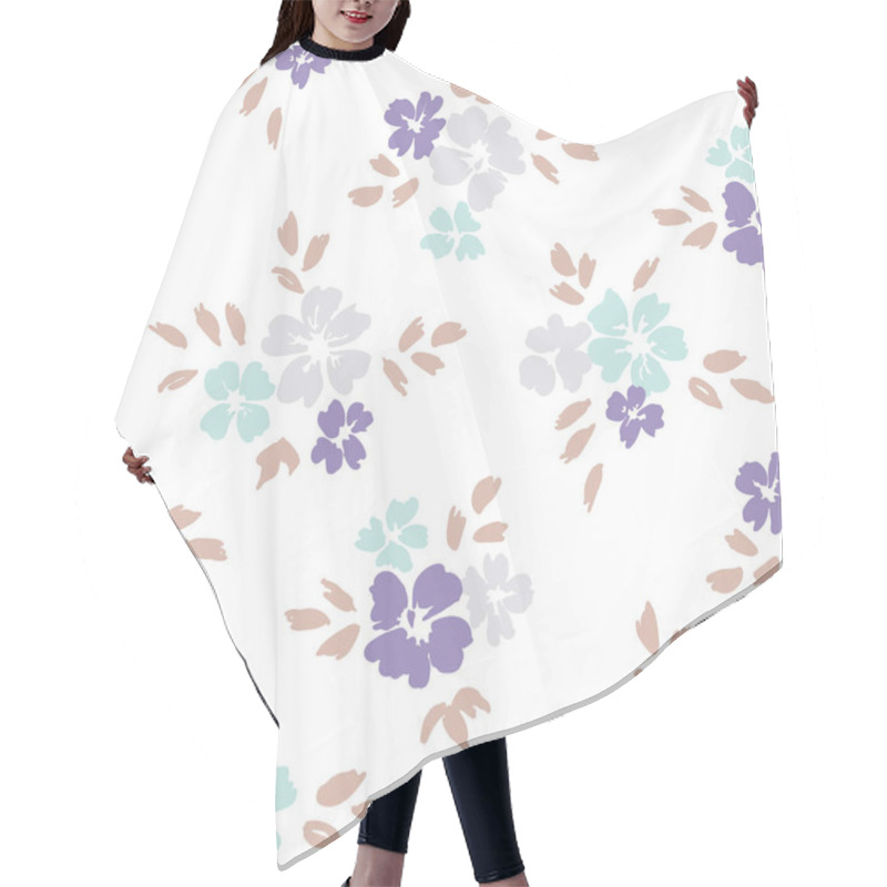 Personality  Hand Painted Large Scale Pastel Floral Vector Seamless Pattern On White Background Hair Cutting Cape