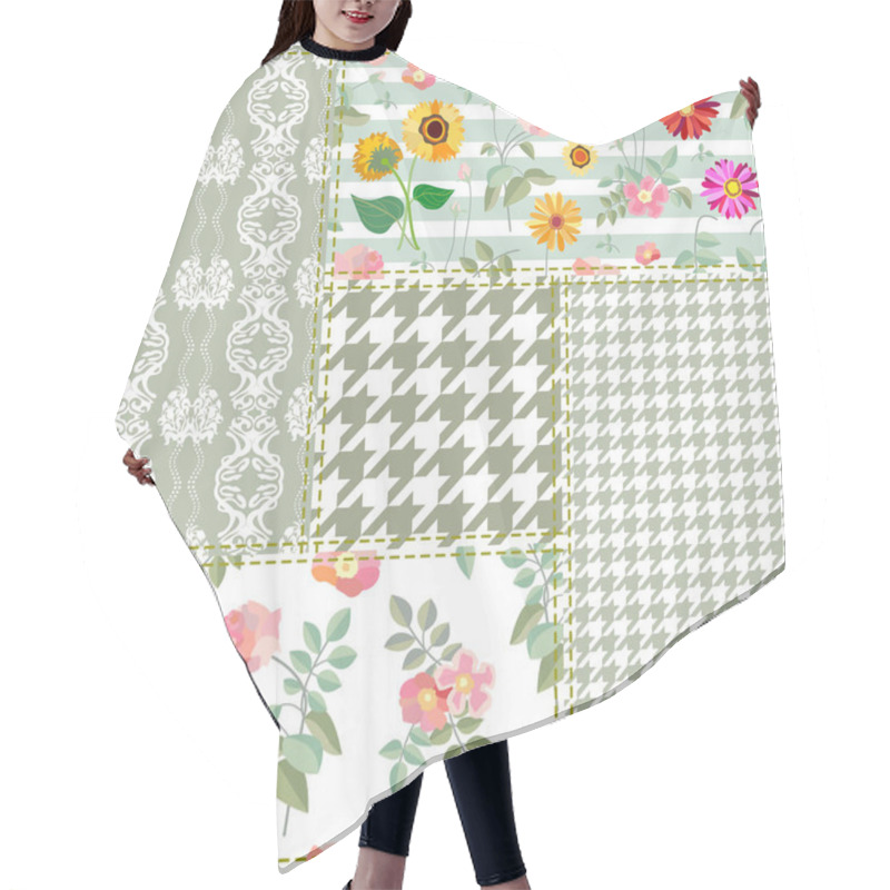 Personality  Trendy Patchwork Design. Hair Cutting Cape