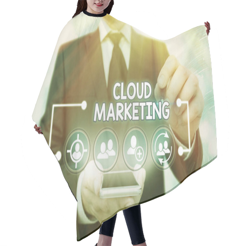 Personality  Handwriting Text Cloud Marketing. Concept Meaning The Process Of An Organisation To Market Their Services. Hair Cutting Cape