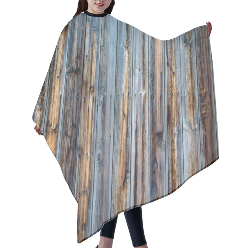 Personality  Wood Texture Background, With A Green Twig. Place To Insert Text. Old Style. Hair Cutting Cape