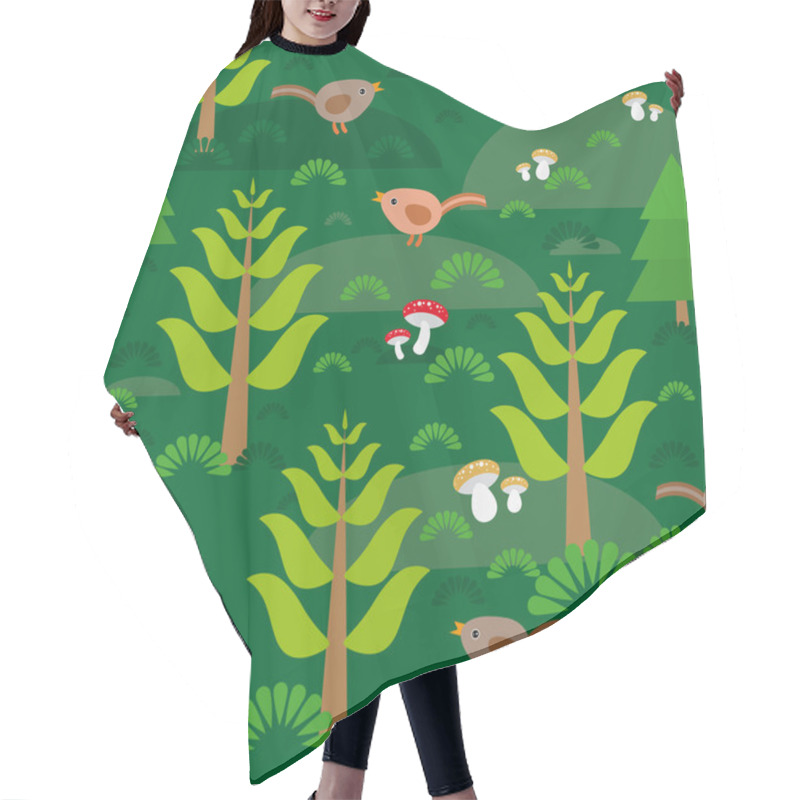 Personality  Seamless Green Forest Background Hair Cutting Cape