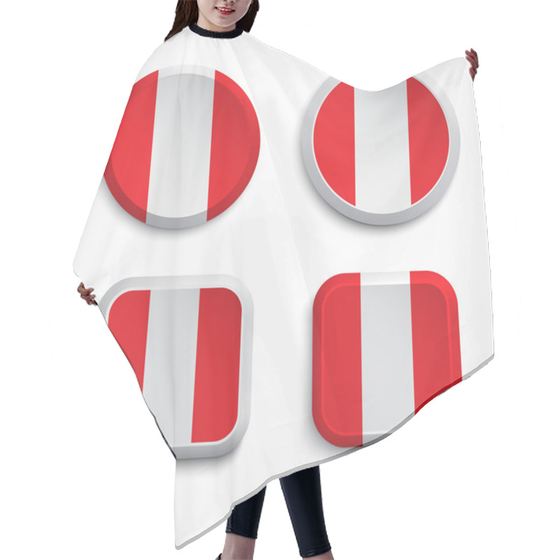 Personality  Peru Flag Buttons Hair Cutting Cape