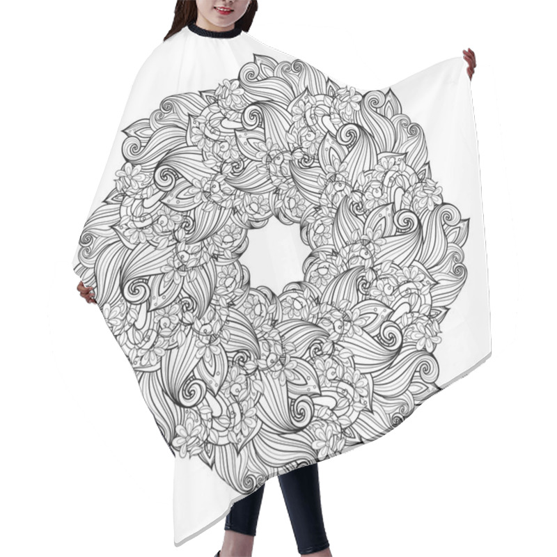 Personality  Monochrome Floral Background Hair Cutting Cape