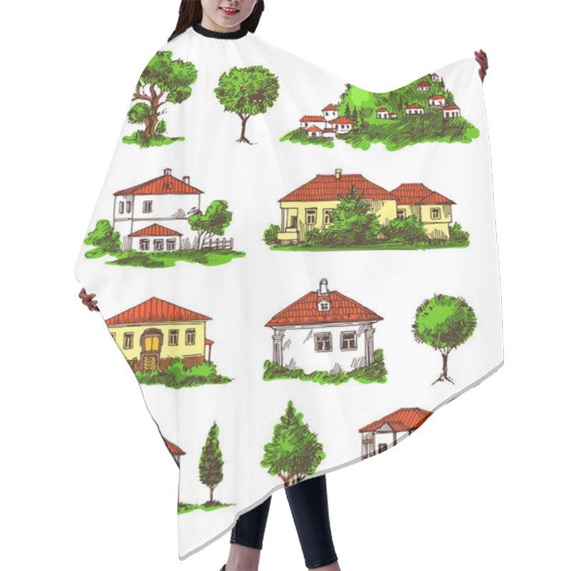 Personality  Eco Farm Illustration Hair Cutting Cape