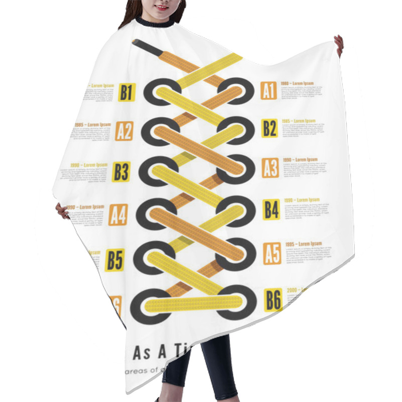 Personality  Shoelace As A Timeline Infographic Illsutartion Hair Cutting Cape