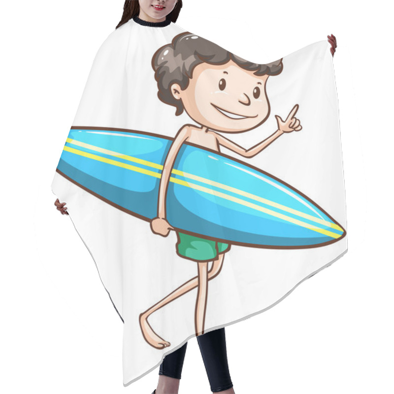 Personality  A Simple Drawing Of A Boy Going To The Beach With A Surfing Boar Hair Cutting Cape