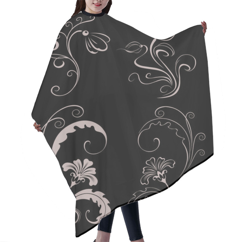 Personality  Set Decorative Flowers Hair Cutting Cape