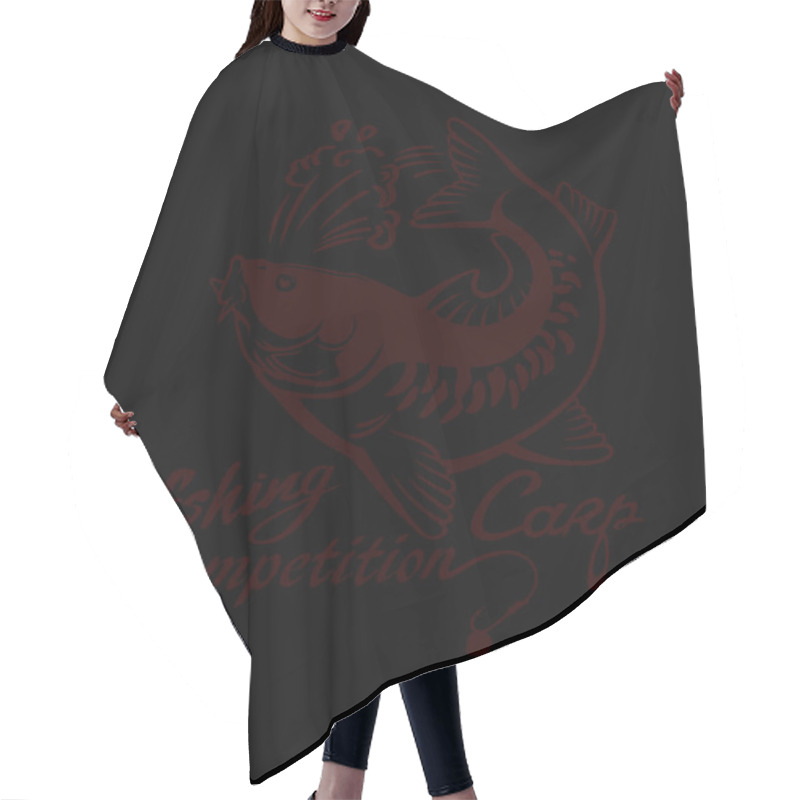 Personality  Fishing Logo Template Hair Cutting Cape