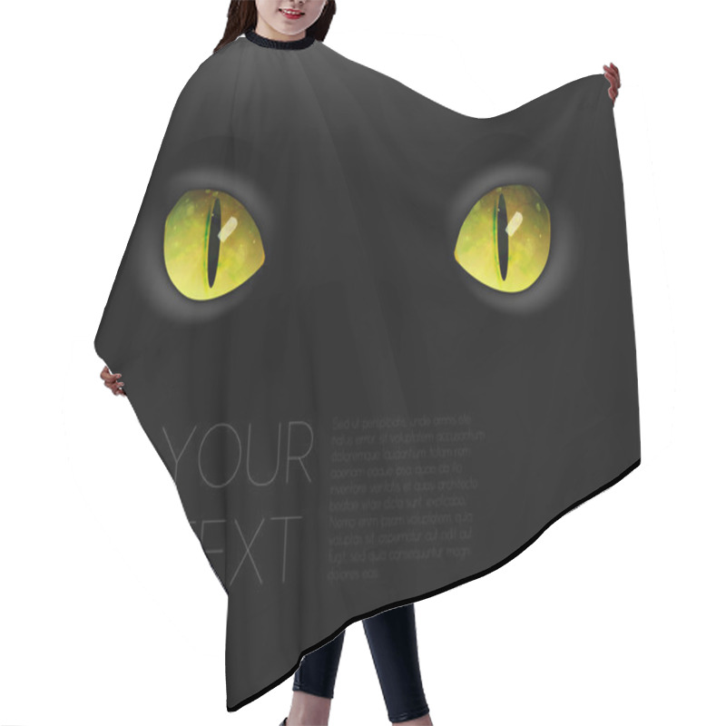 Personality  Animal Eyes, Black Background. Hair Cutting Cape