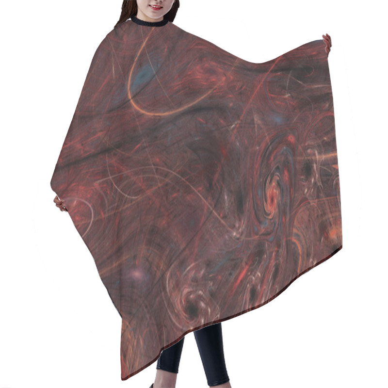 Personality  Abstract Red Fractal Background Hair Cutting Cape