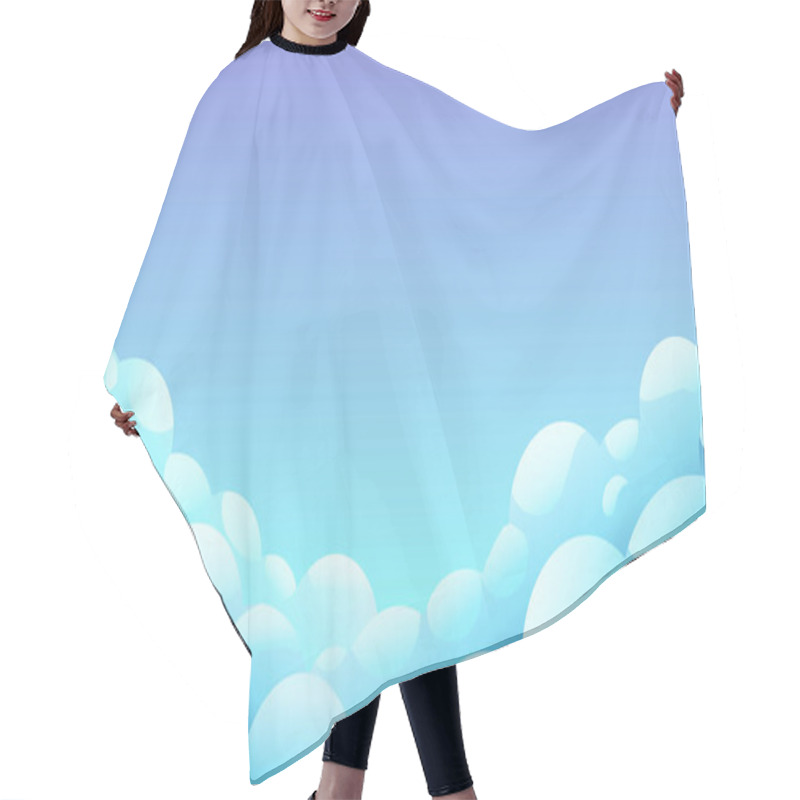 Personality  Blue Night Sky With White Fluffy Clouds Hair Cutting Cape